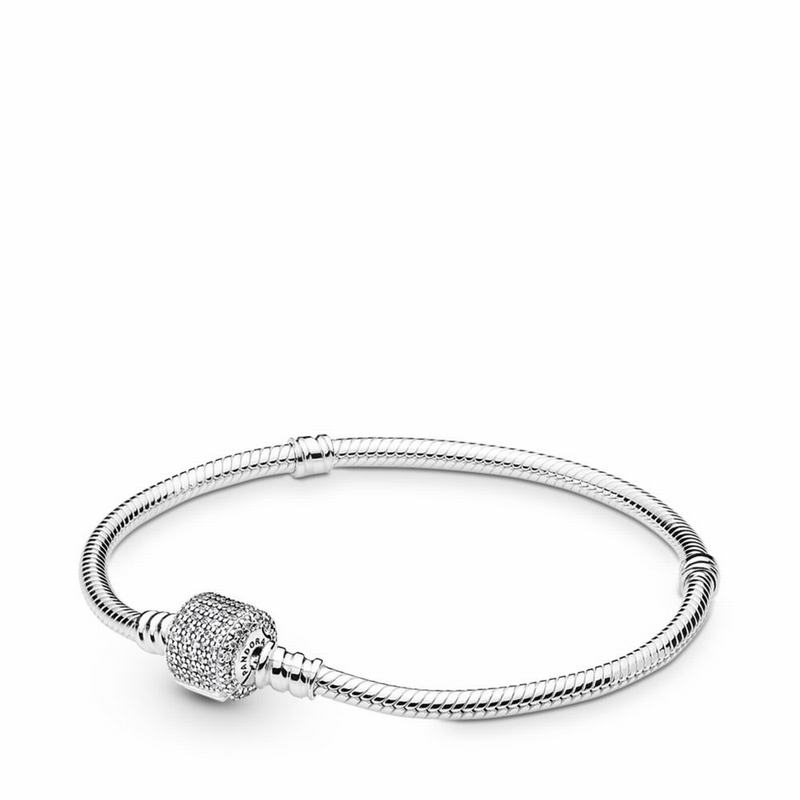 Pandora Moments Sparkling Pavé & Snake Chain Bracelet - Sterling Silver/Cubic Zirconia - Canada | IJ